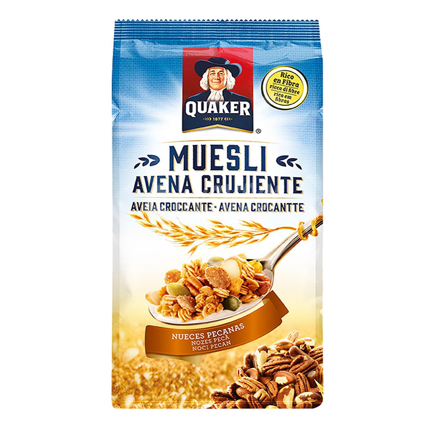 Muesli crujiente de avena con nuez y pecanas