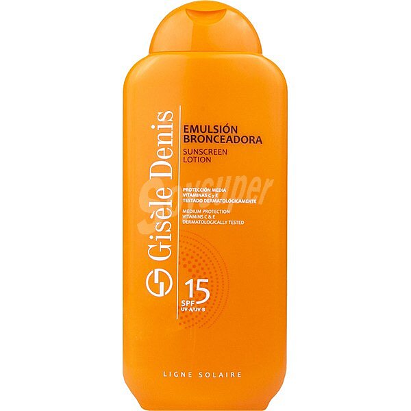 Emulsión bronceadora FP-15 con vitaminas C y E