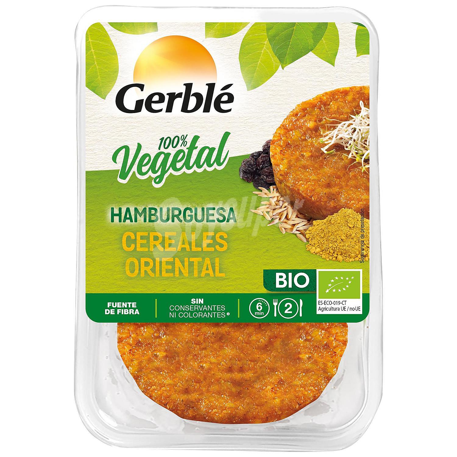 Oriental hamburguesa de cereales 100% vegetal y ecológica