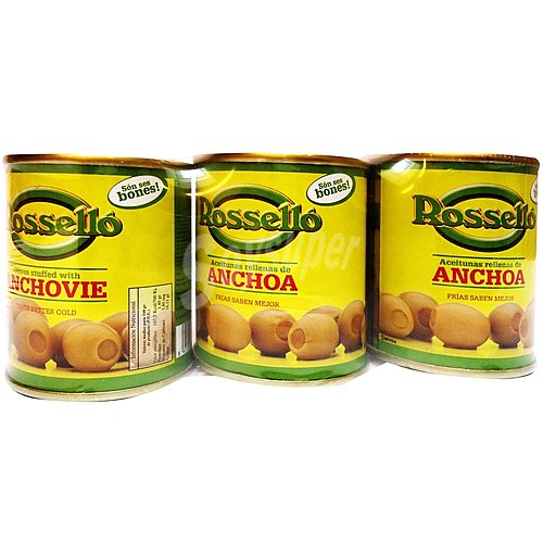 Roselló Aceitunas verdes rellenas de anchoa roselló