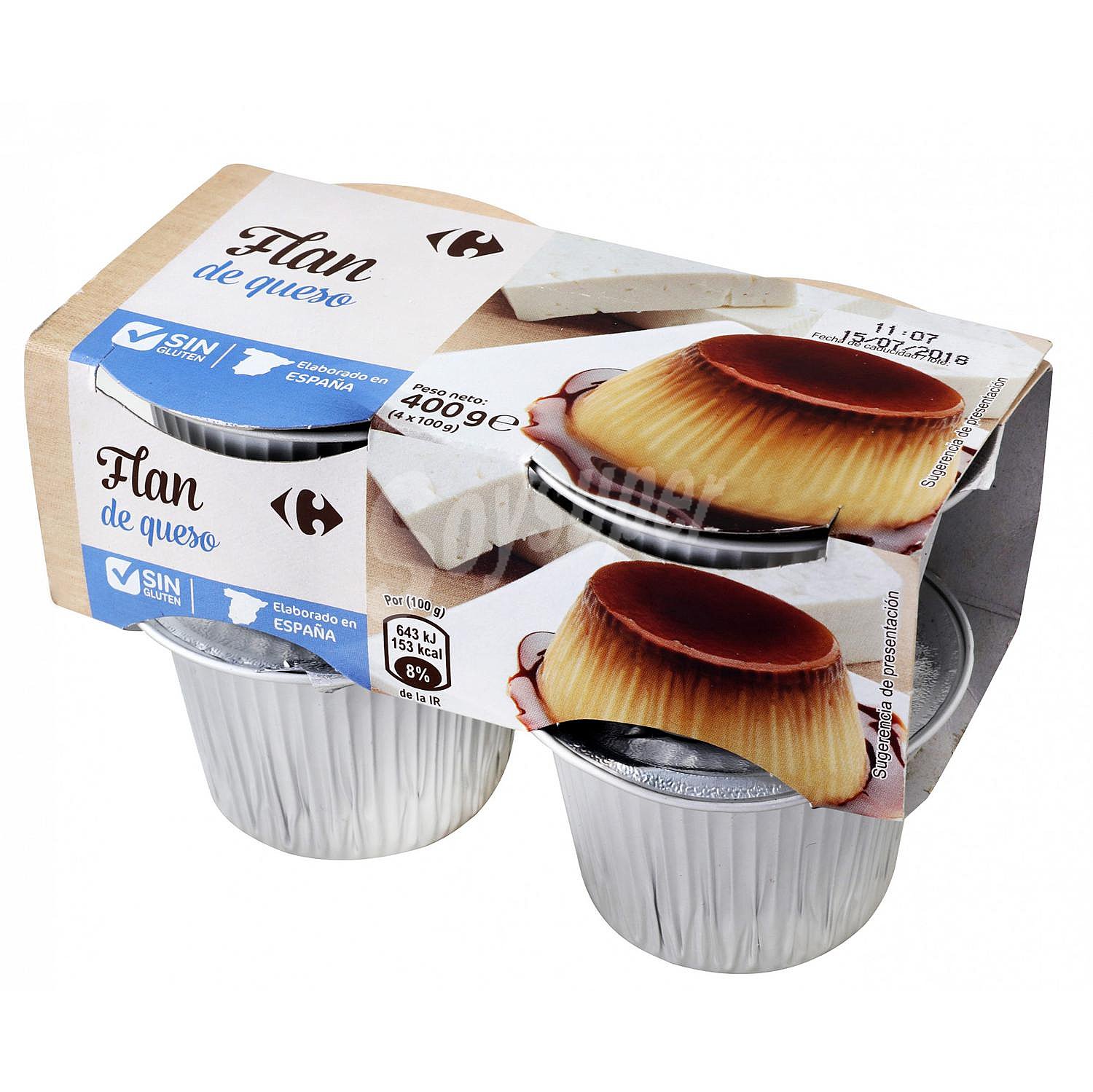 Flan de queso Carrefour sin gluten