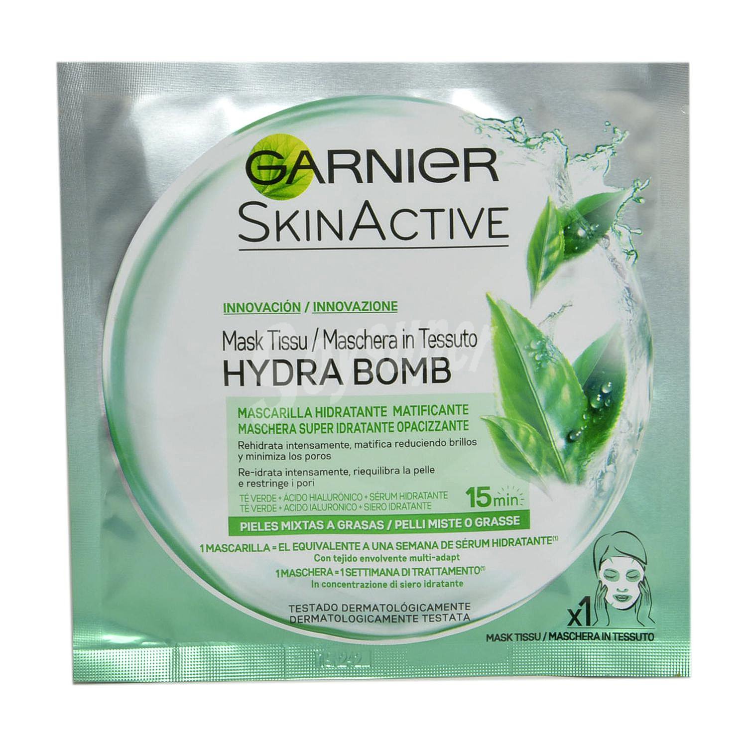 Skin active mascarilla facial hidratante matificante sachet