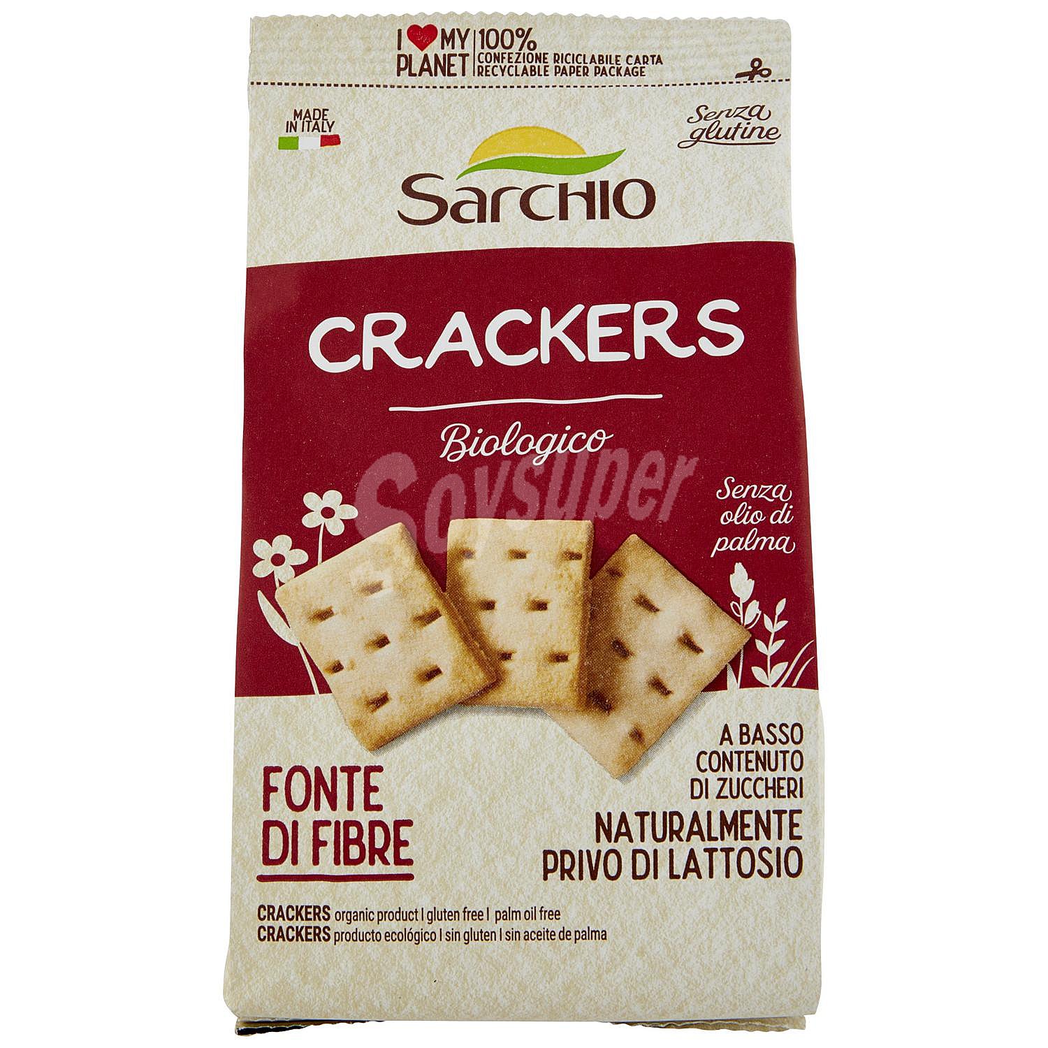 Crackers ecológicos Sarchio sin gluten