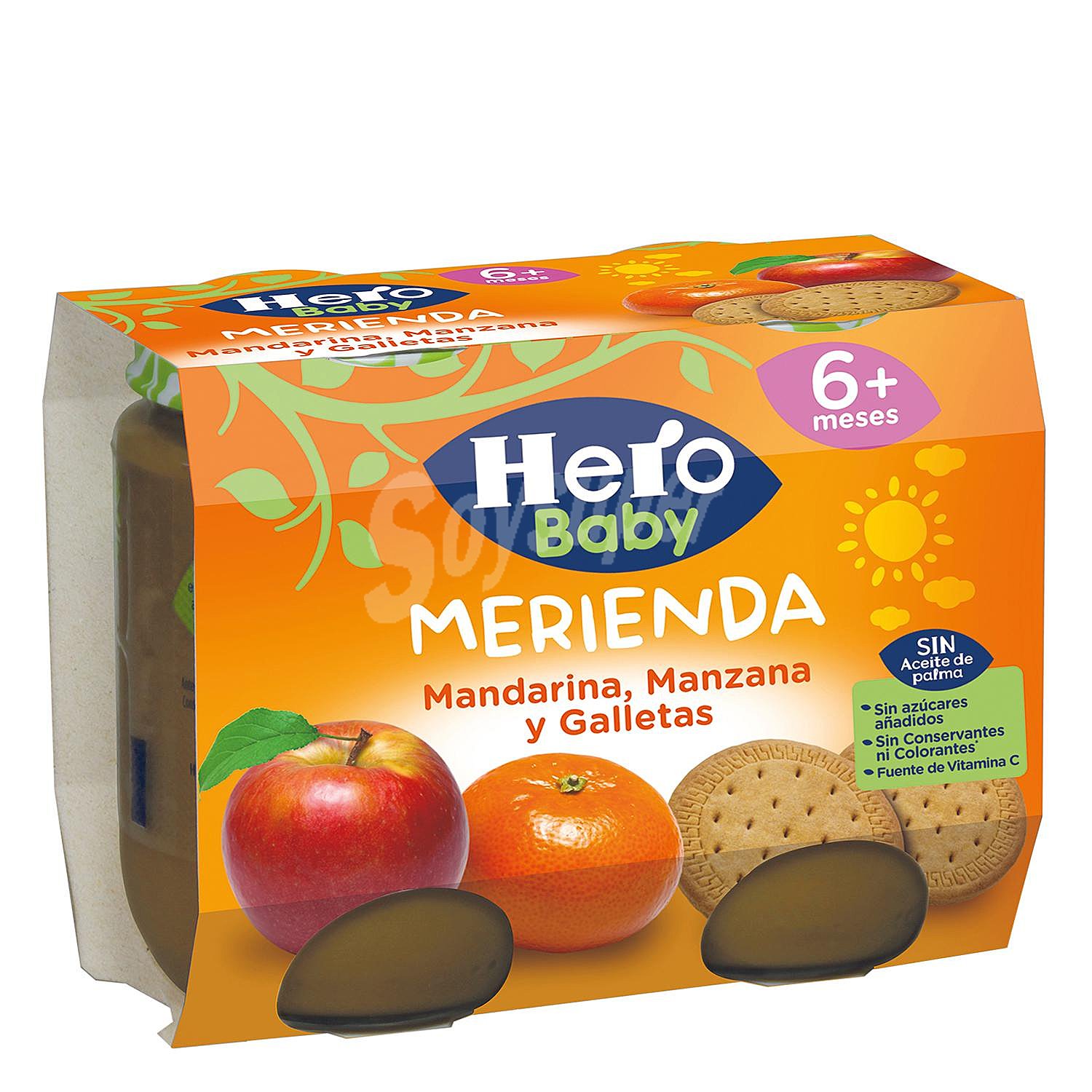 Tarritos Merienda Hero Baby Mandarina, Manzana y Galleta