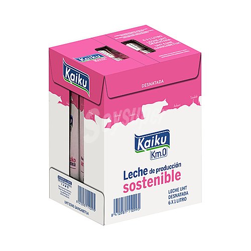 Kaiku Leche desnatada de vaca de producción sostenible kaiku Km. 0