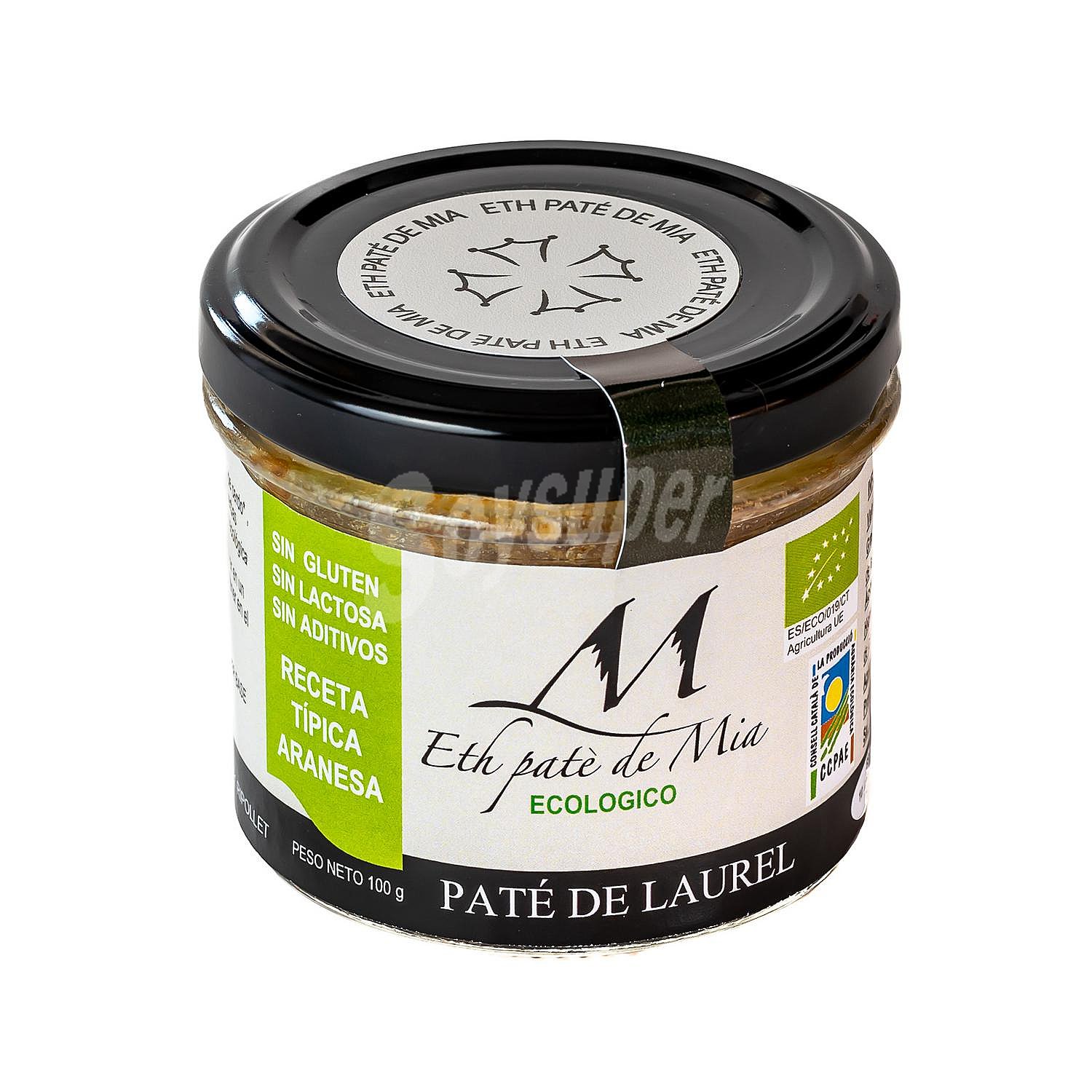 Paté de laurel ecológico sin gluten y sin lactosa