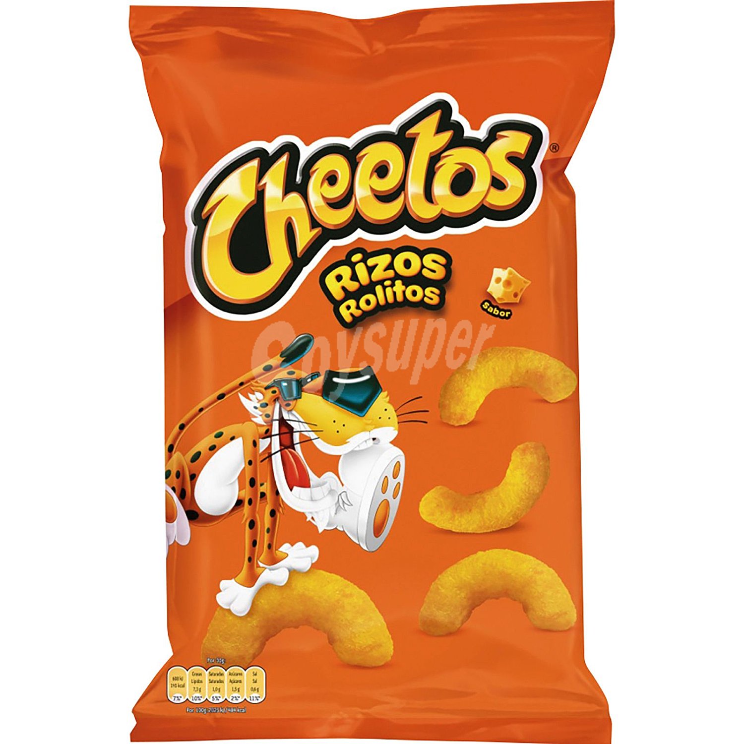 Snack de gusanos de maíz con sabor a queso de Matutano cheetos Rizos