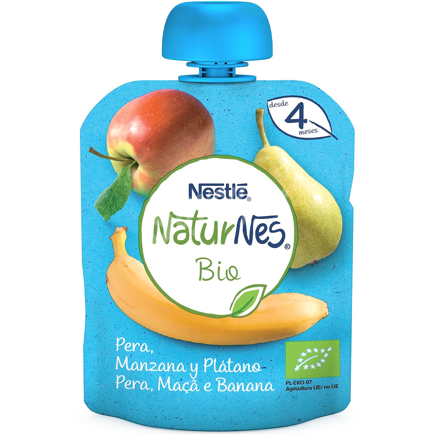 Naturnes pera, manzana y plátano bio pouch