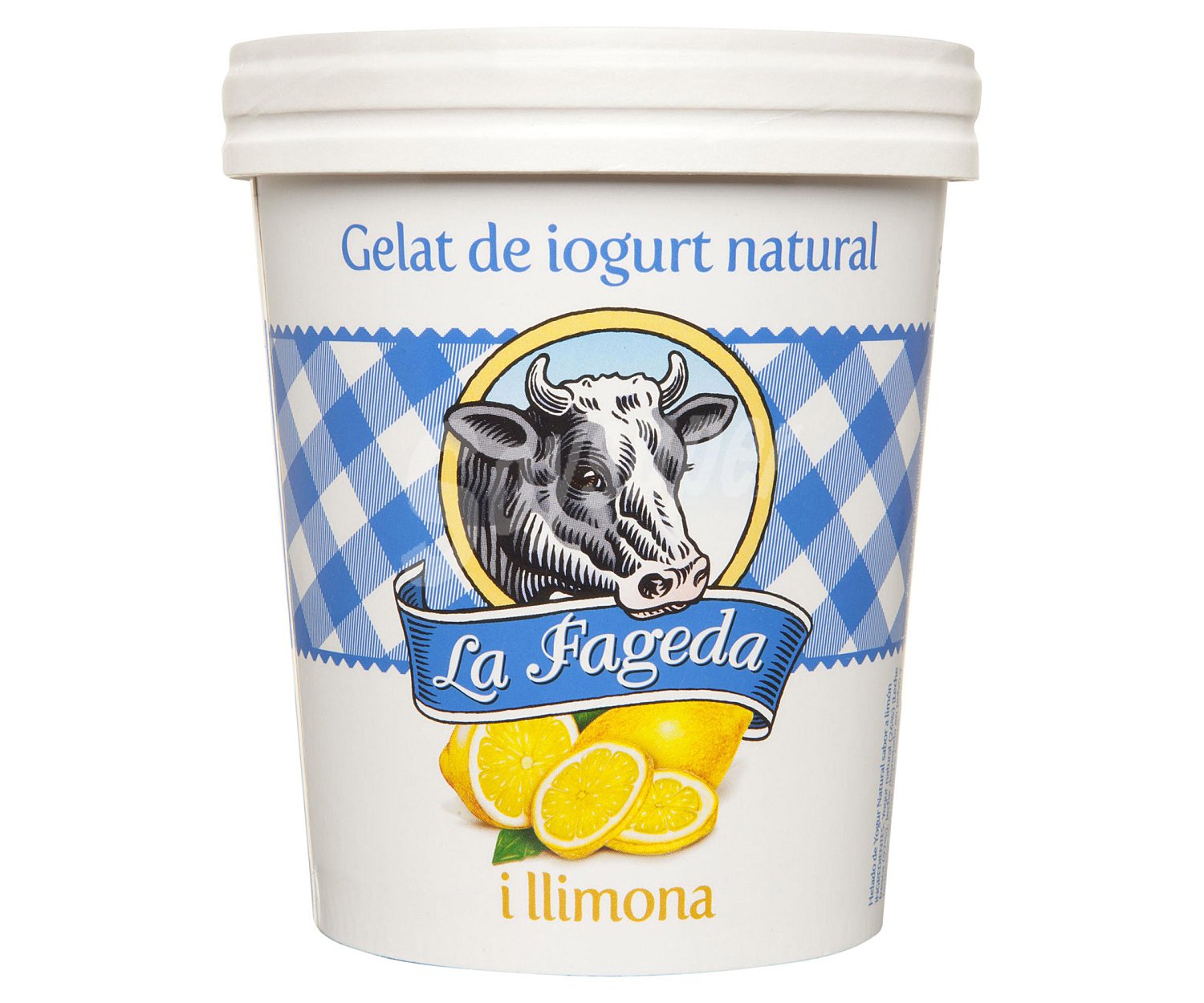 Tarrina de helado de yogurt natural y limón