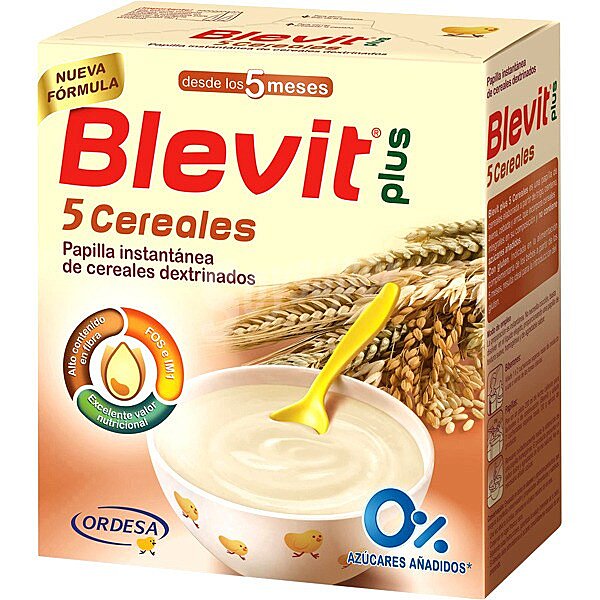 Plus papilla instantánea de 5 cereales desde los 5 meses