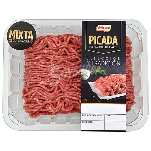 Preparado de carne picada mixta (cerdo-vacuno) emcesa