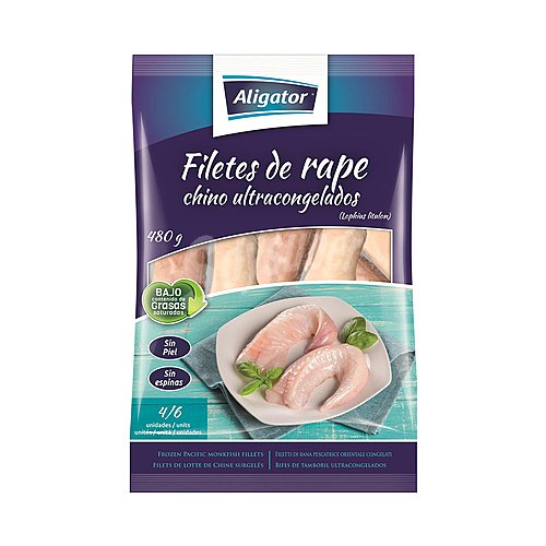 Aligator Filetes de rape chino, ultrancongelados y sin piel ni espinas aligator