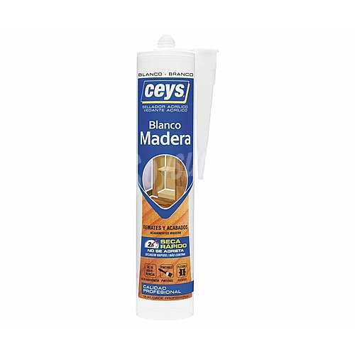 Sellador para madera en color blanco para remates y acabados con secado rápido, ceys