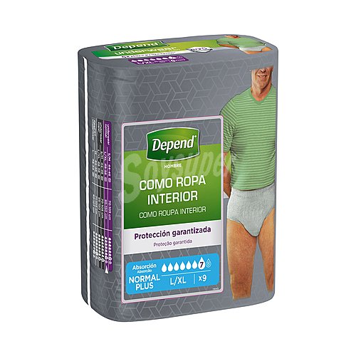 Depend Pañal incontinencia talla l/xl para hombres depend