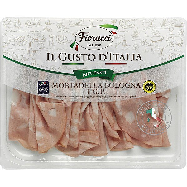 Mortadela italiana en lonchas IGP Bolonia sin gluten sin lactosa