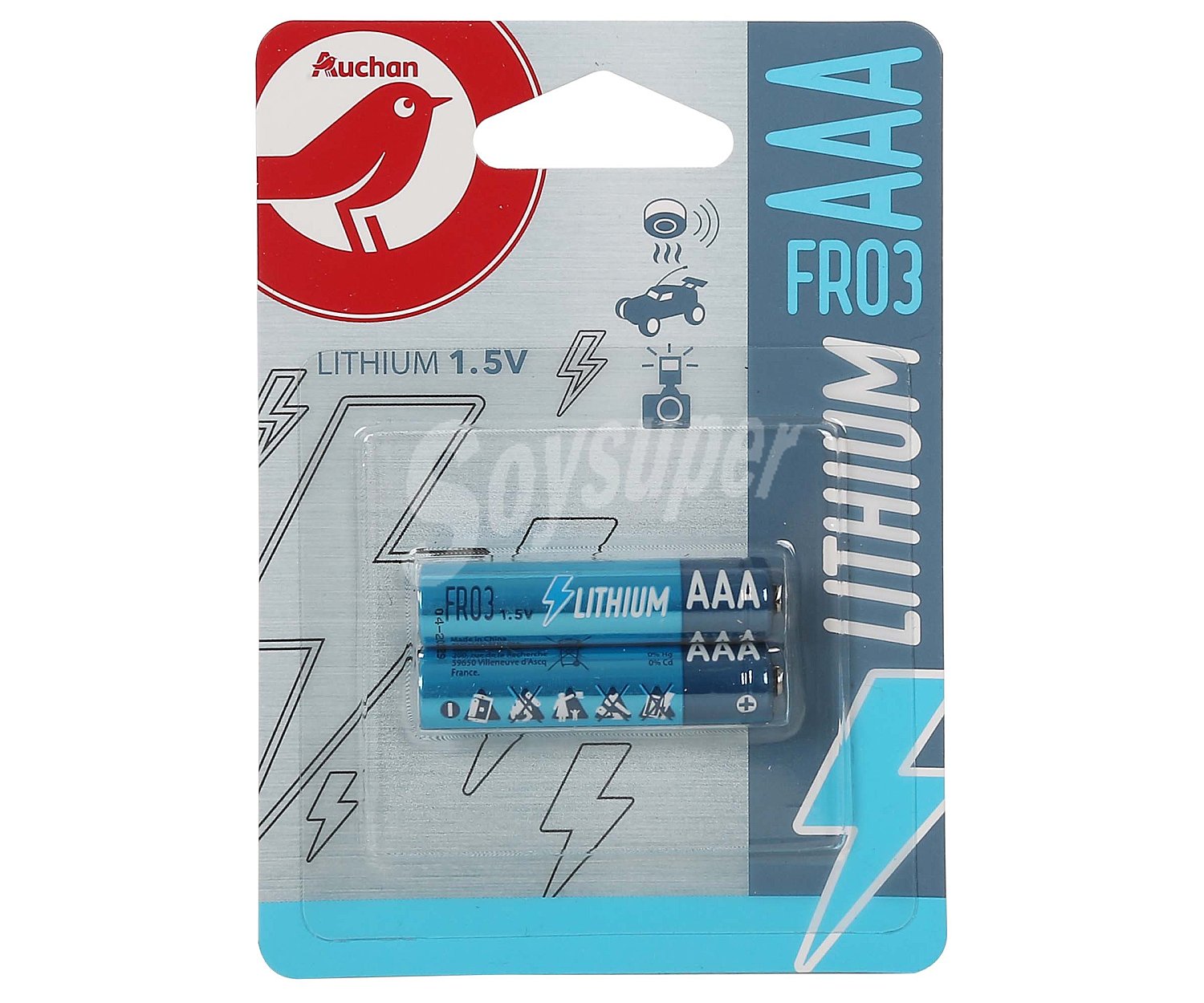 Pack de 2 pilas de litio aaa, FR03, 1,5V alcampo Lithium