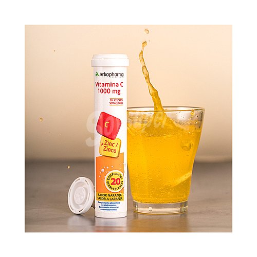 Arkopharma Complemento alimenticio a base de Vitamina C y Zinc, con edulcorantes, sin azúcares y con sabor a naranja arkopharma Arkovital