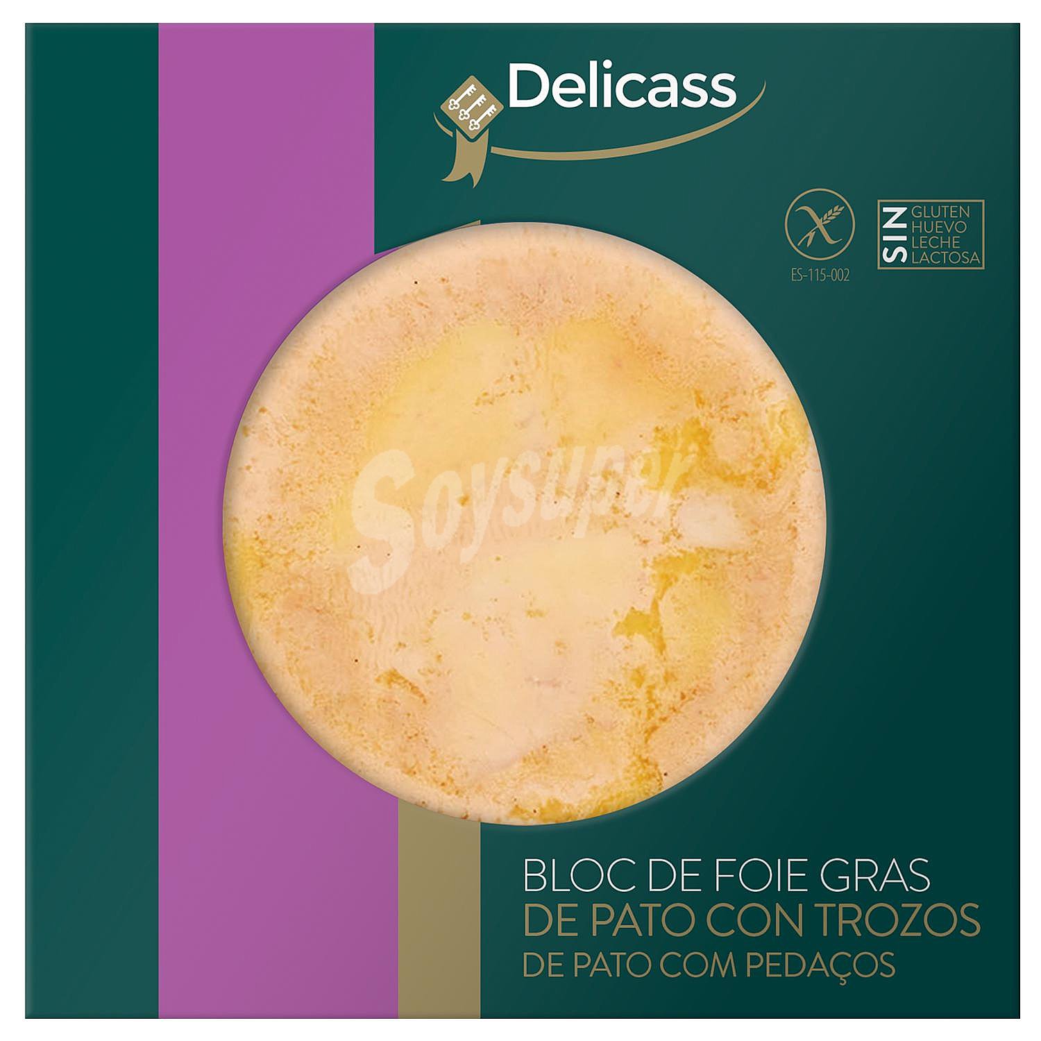 Foie gras de pato con trozos sin gluten sin lactosa