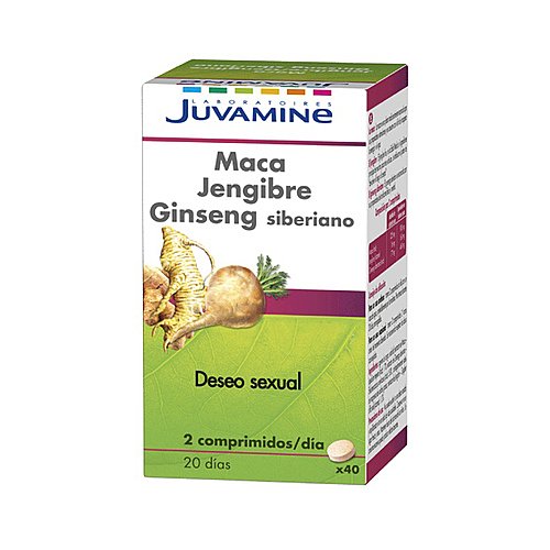 Juvamine Maca, jengibre y ginseng siberiano para recuperar el deseo sexual juvamine