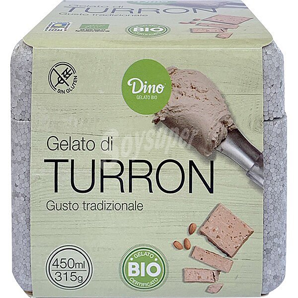 Helado de turrón ecológico y sin gluten