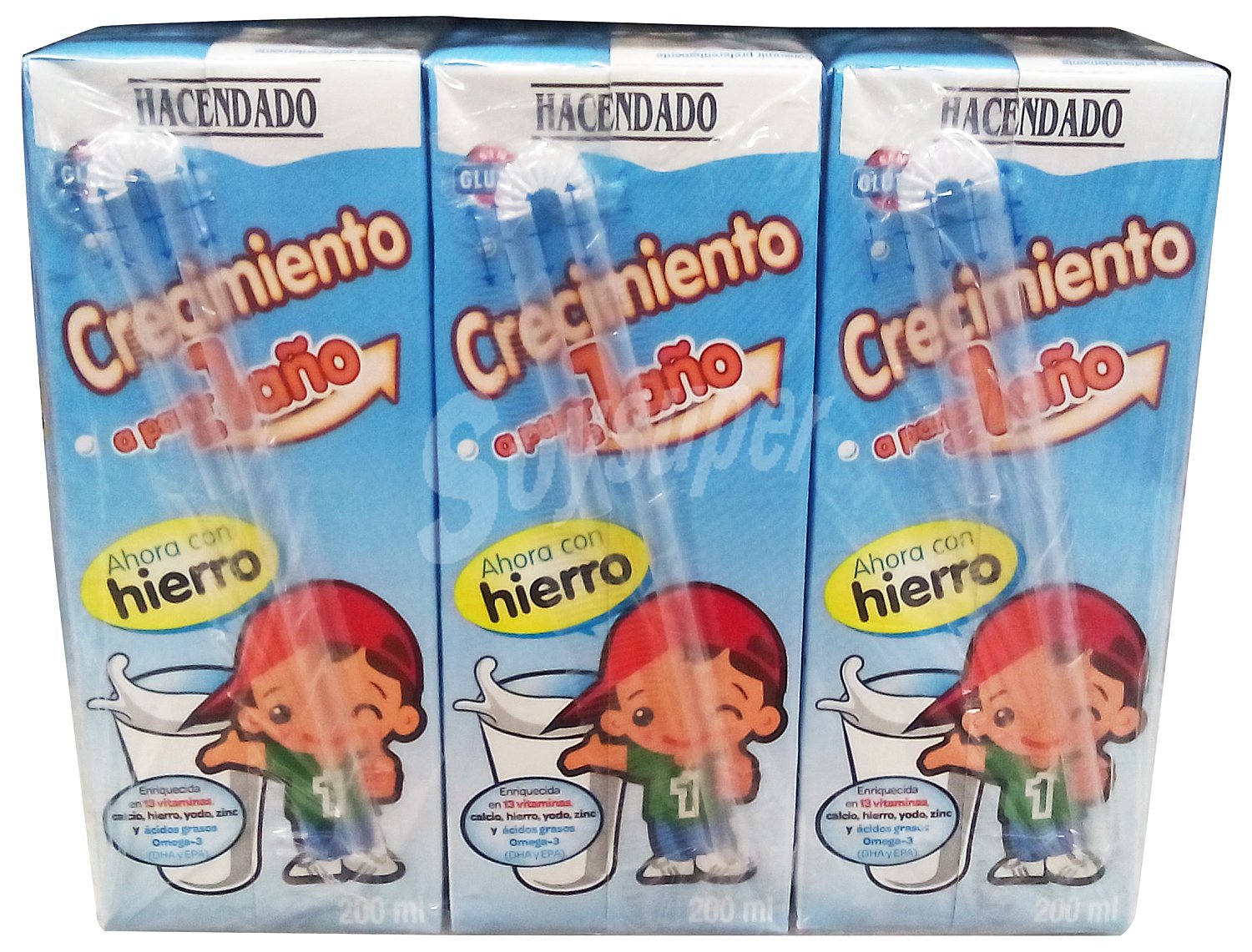 Preparado lacteo liquido infantil crecimiento con hierro a partir 1 año