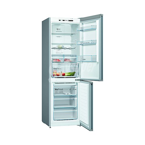 Frigorífico combi bosch KGN36VIEA NO frost, clasificación energética: E, H: 186cm, A: 60cm, F: 66cm, capacidad total