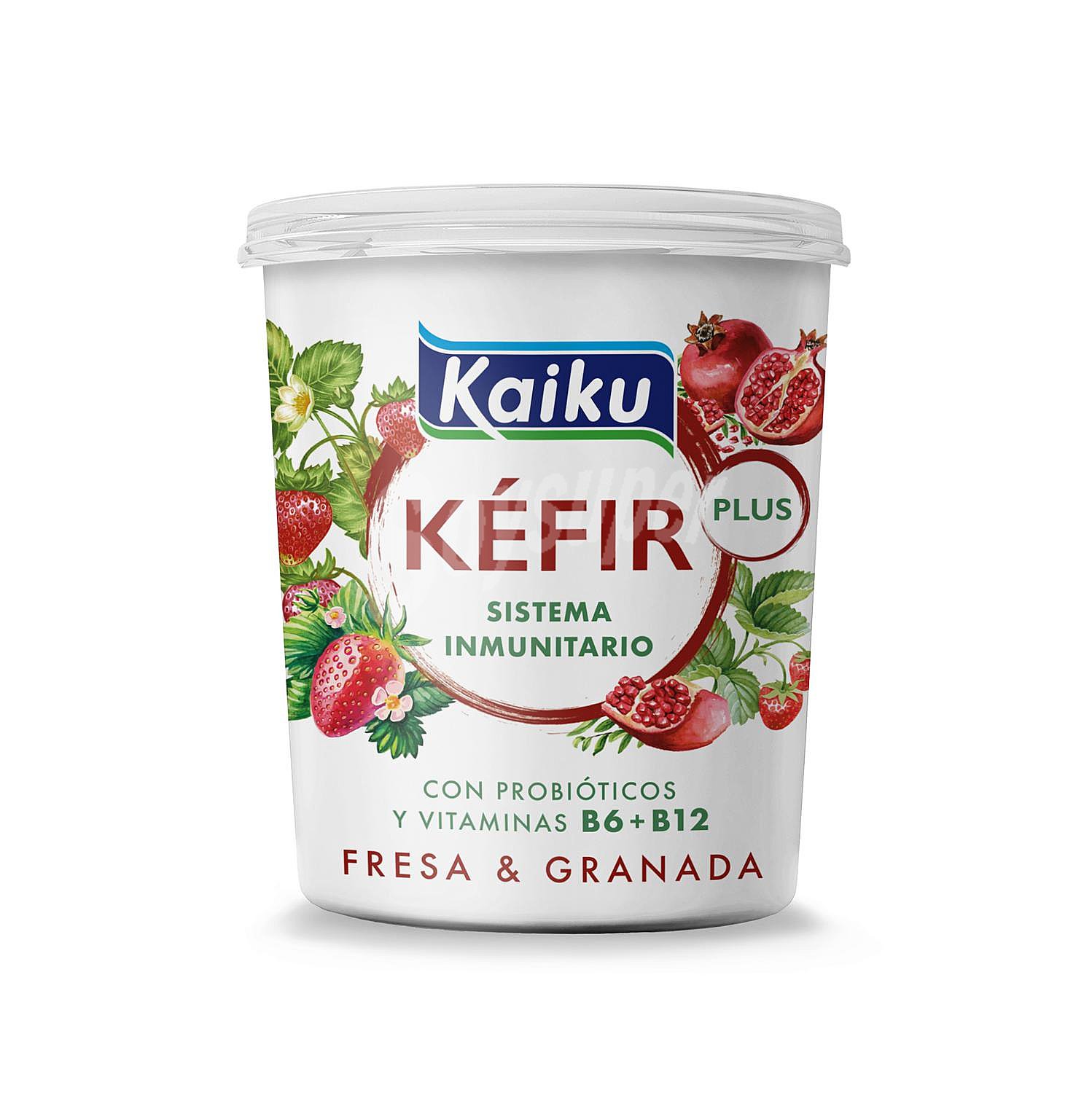 Kéfir con fresa y granada Kaiku sin gluten