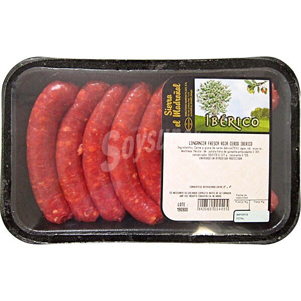 salchicha / longaniza ibérica roja fresca