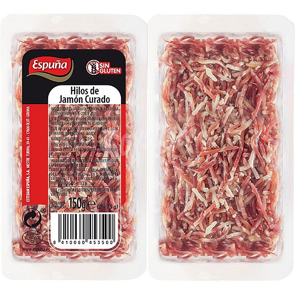 Hilos de jamón curado sin gluten pack 2 x 75 G