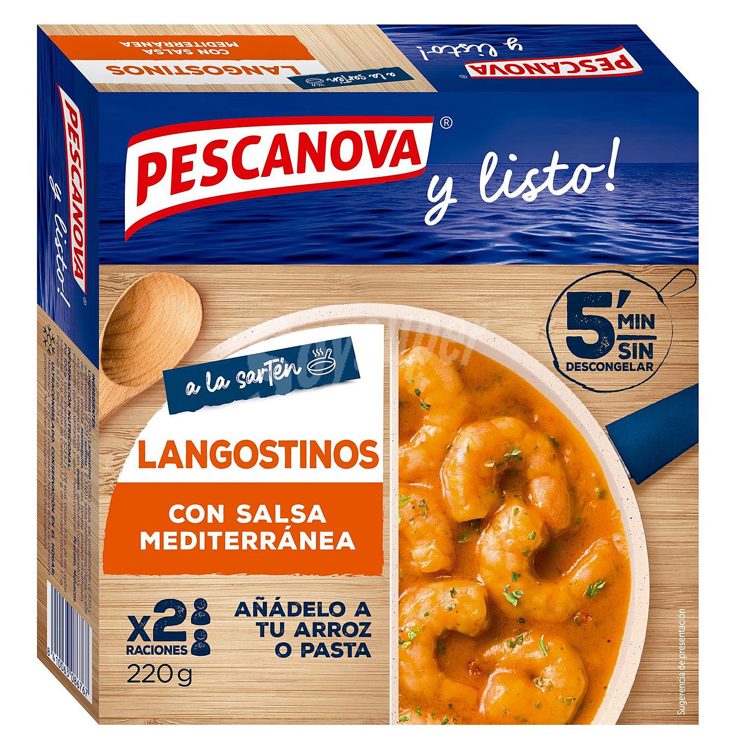 Langostinos con salsa mediterránea