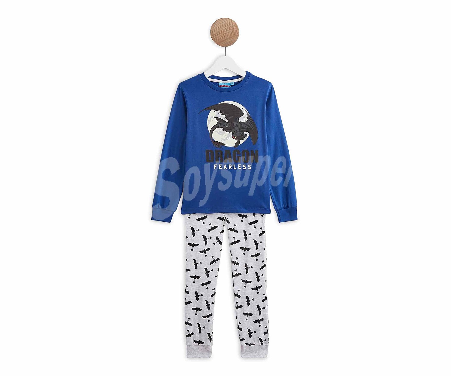 Pijama de algodón orgánico para niño dragons, talla 4.