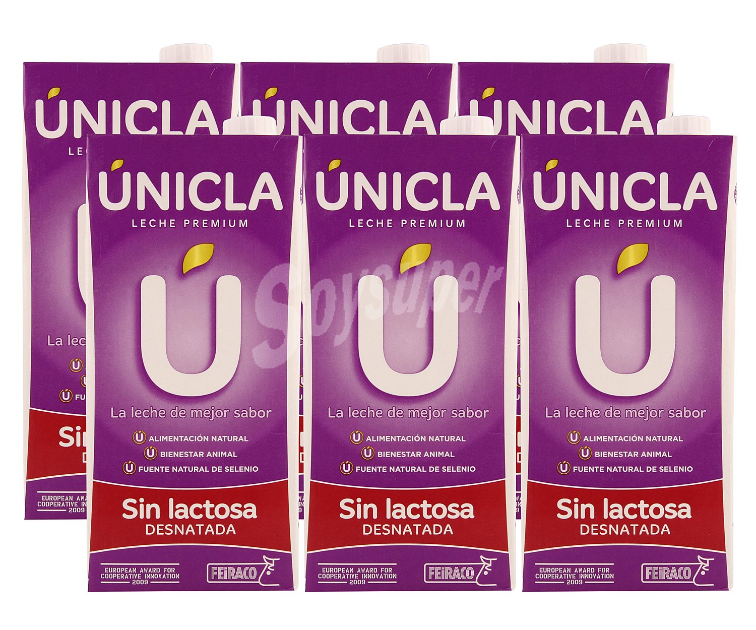 Únicla Leche de vaca desnatada y sin lactosa, de origen 100% gallega únicla