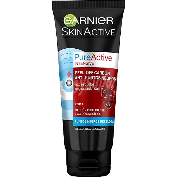 Skin Active Pure Active Intensive mascarilla peel-off carbón anti-puntos negros con carbón purificante + ácido salicílico