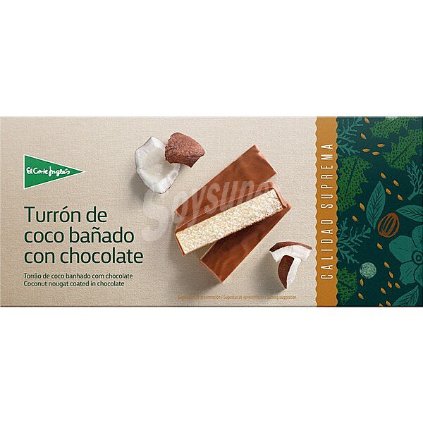 Turrón de coco bañado con chocolate Calidad Suprema selection