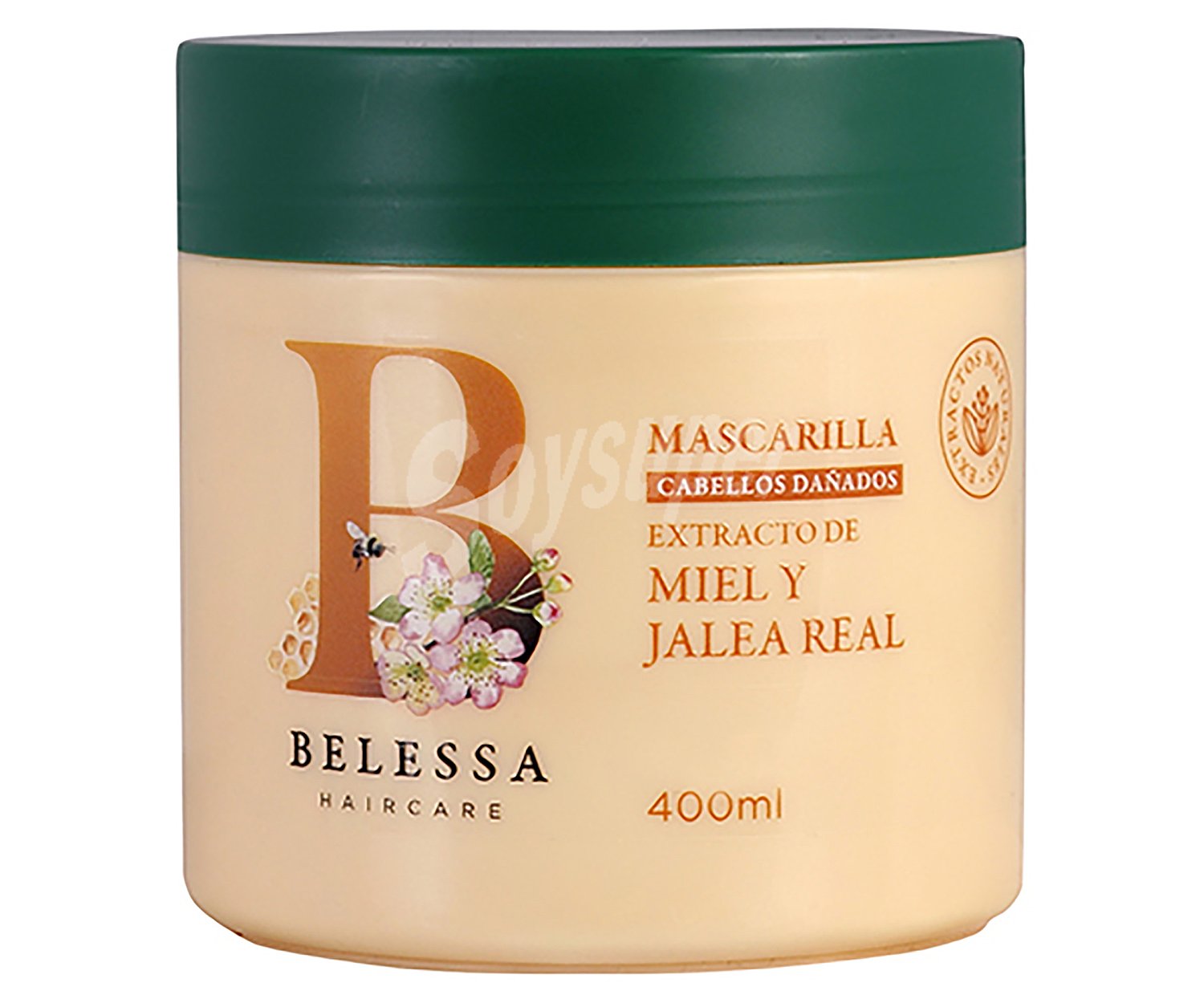 Mascarilla con extracto de miel y jalea real, para cabellos dañados