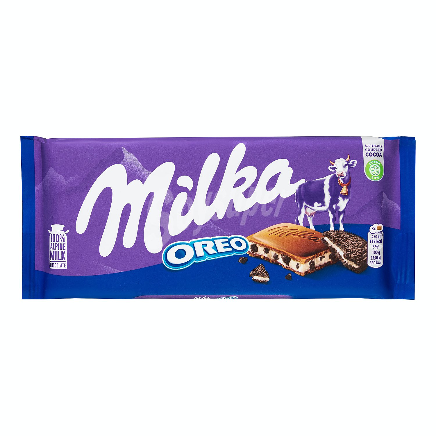 Chocolate con leche y trozos de galleta Oreo milka