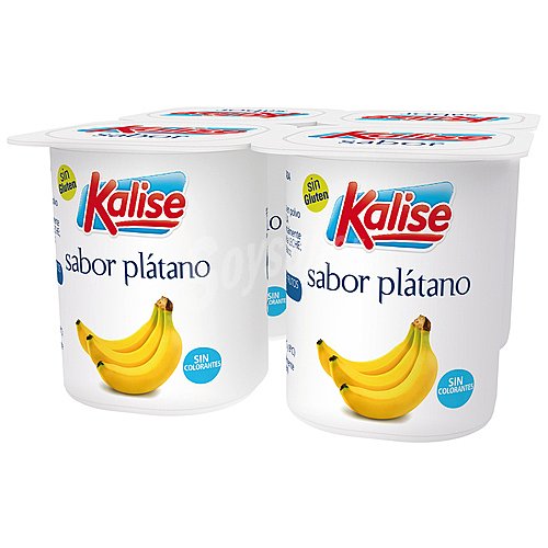 Kalise Yogur elaborado sin conservantes y sin gluten, con sabor a plátano kalise