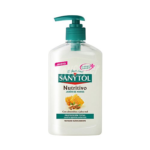 Sanytol Jabón de manos líquido con almendras y jalea real y acción nutritiva sanytol