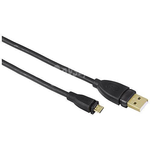 Cable qilive de USB B macho a microusb macho de1,8 metros, terminales dorados, color negro