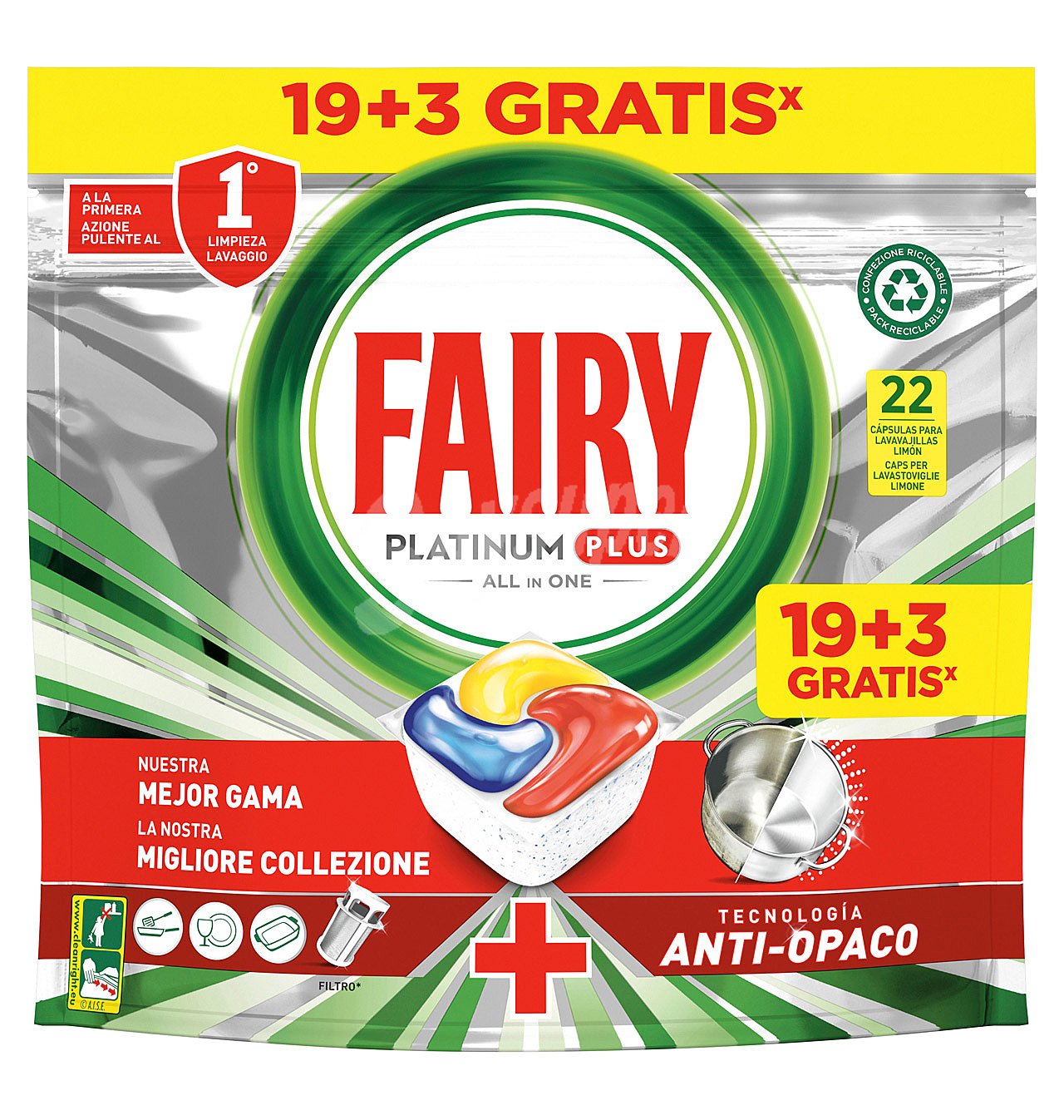 Lavavajillas fairy platinum 18+3