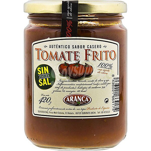 Tomate frito auténtico sabor casero sin sal