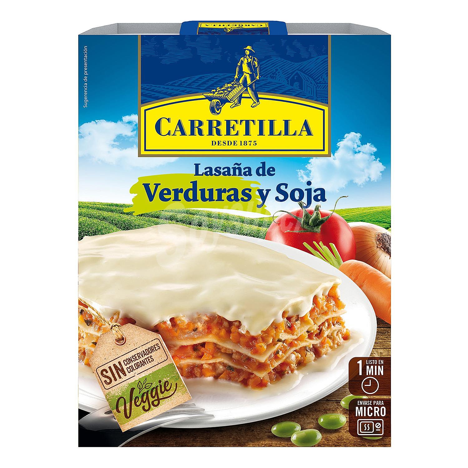 Lasaña con verduras y soja