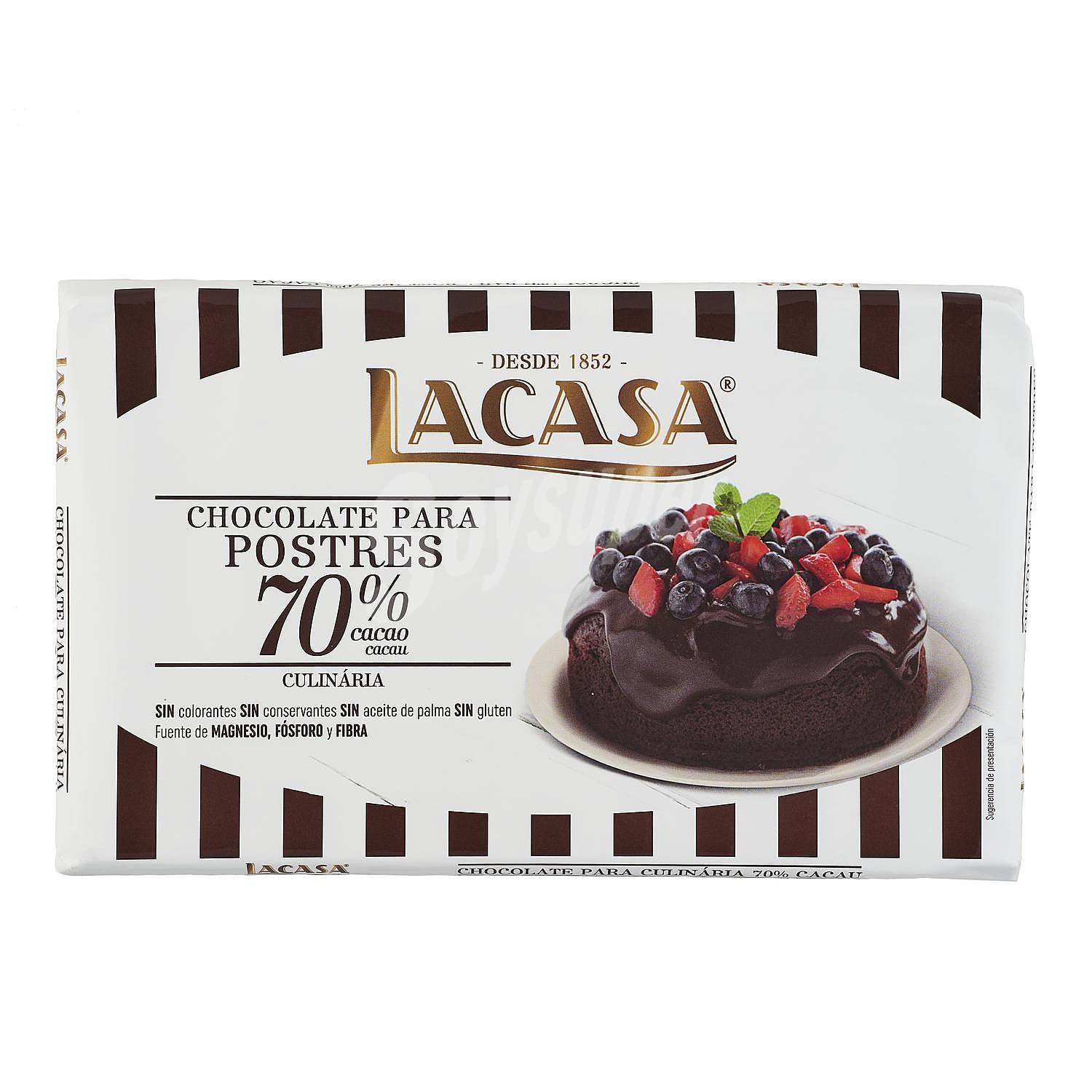 Chocolate especial para postres 70 % cacao