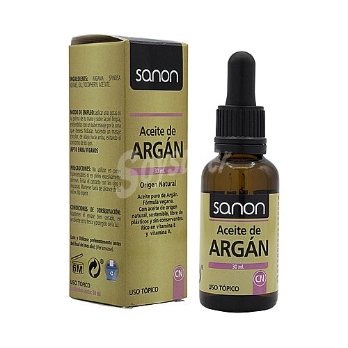 Sanon Aceite de argán de origen natural con acción hidratante y revitalizante, para todo tipo de pieles sanon