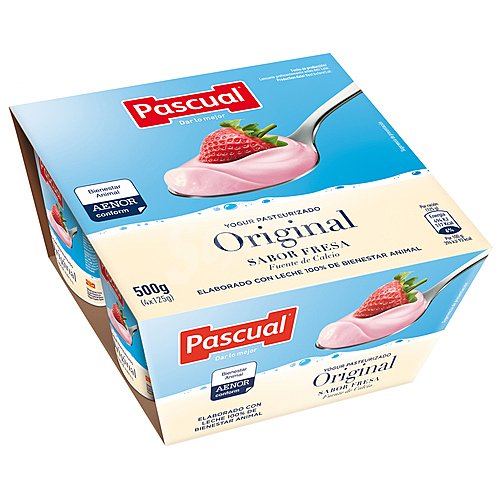 Yogur pasteurizado con sabor a fresa