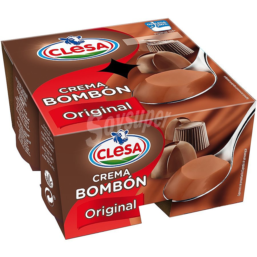 Crema original con sabor a bombón, elaborada con leche gallega 100%