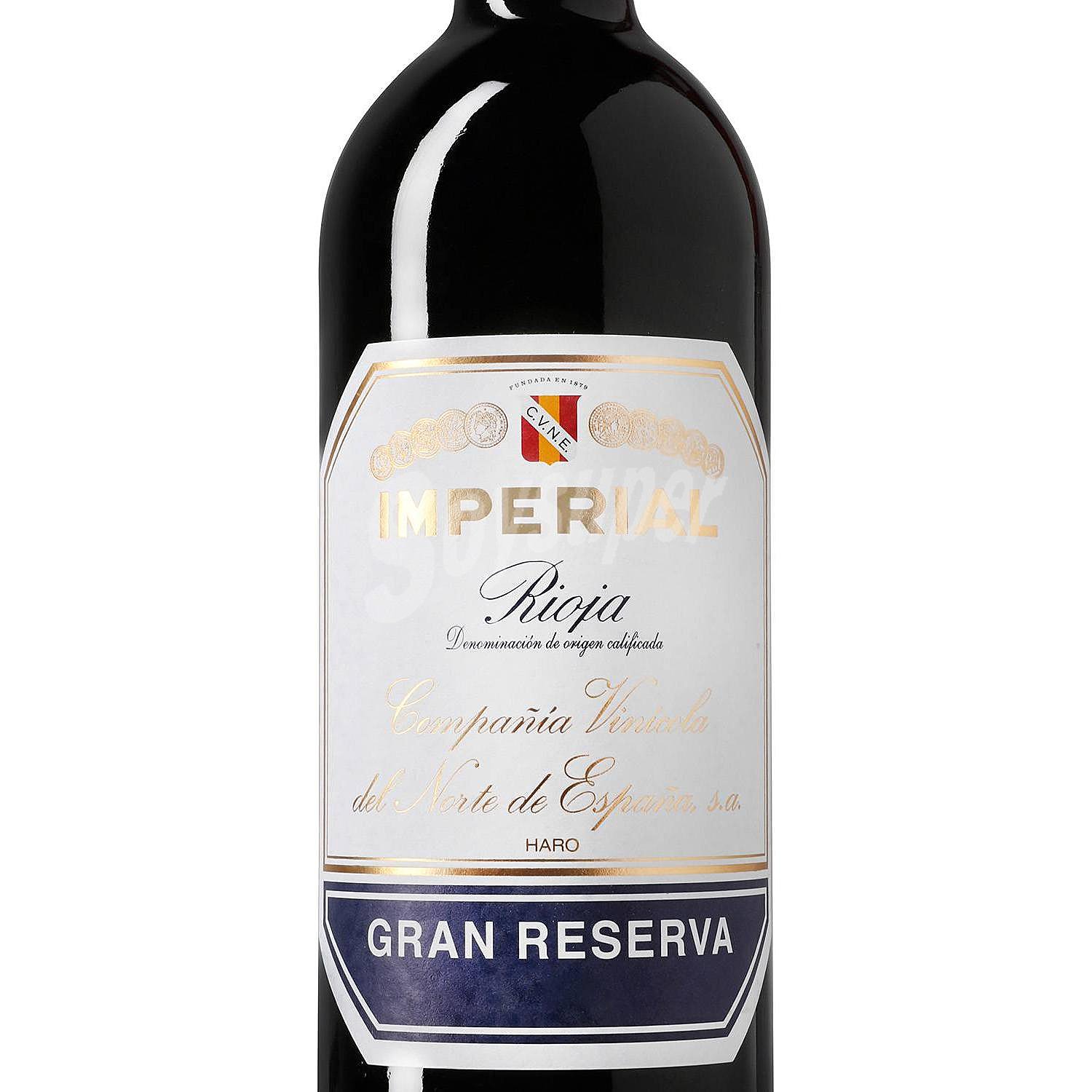 Vino tinto gran reserva con denominación de origen