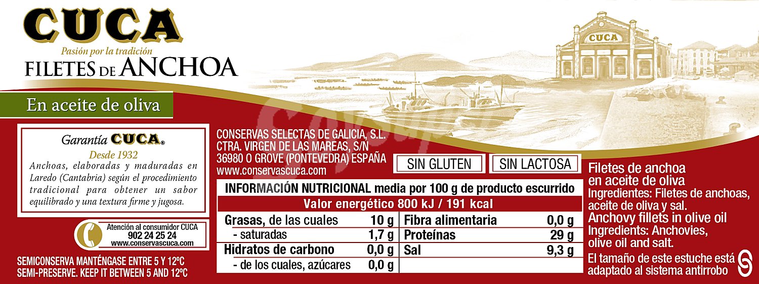 Filetes de anchoa en aceite de oliva