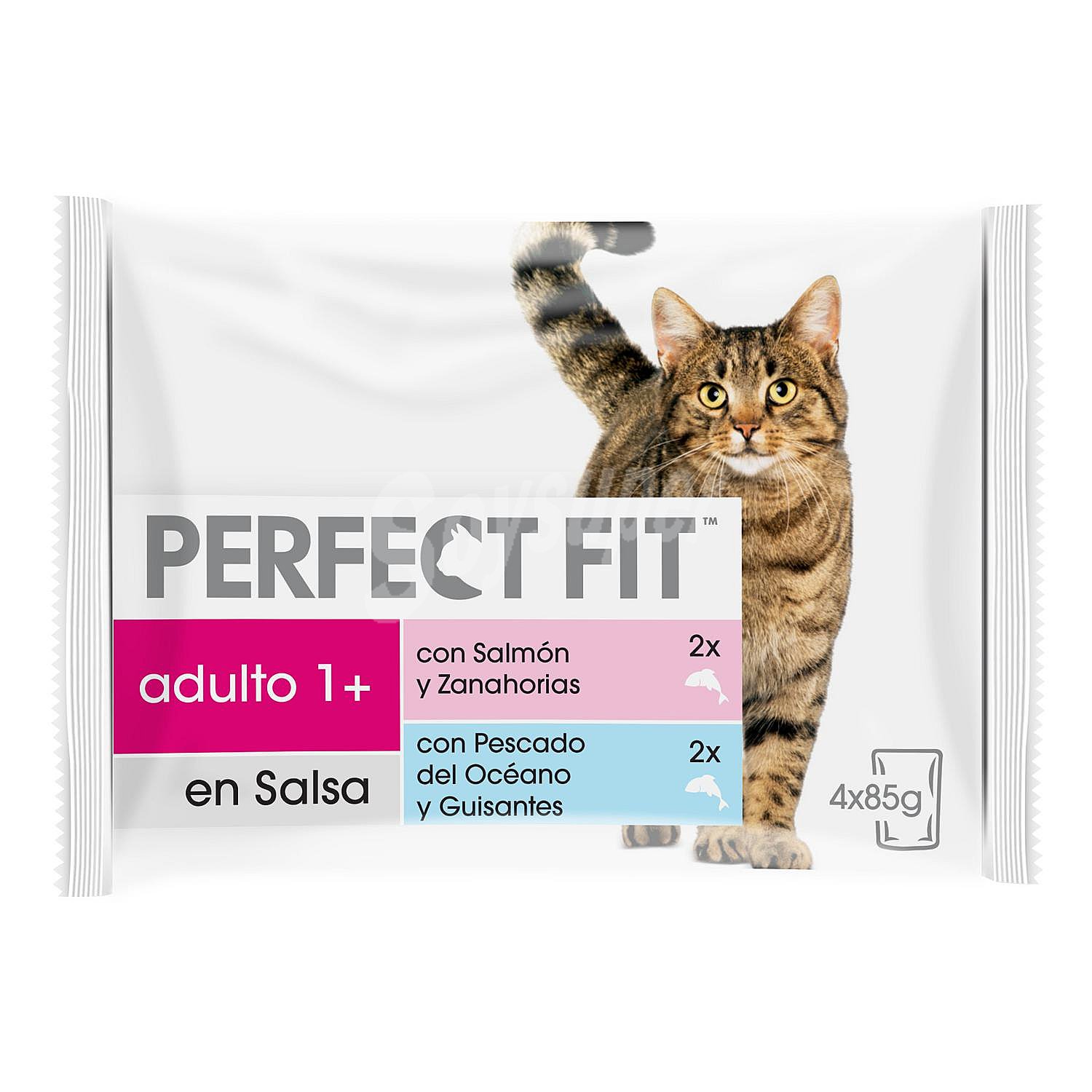 Comida húmeda esterilizada de pescado y verduras para gatos Perfect Fit