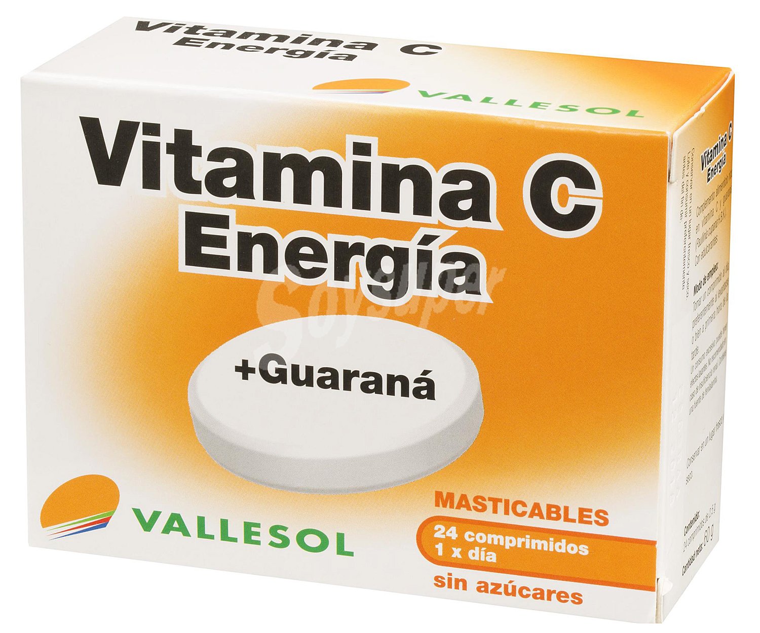 Complemento alimenticio en comprimidos masticables a base de vitamina C y Guaraná